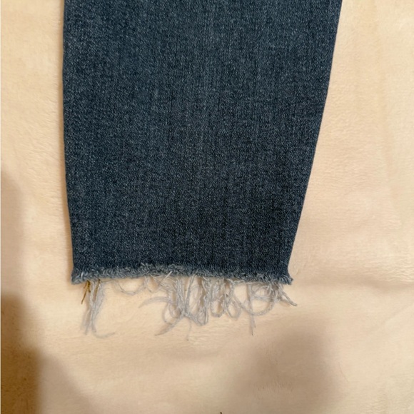 Good American Good Waist Crop Raw Hem Jeans Blue, Size 14/32, Dark Wash - Picture 7 of 11